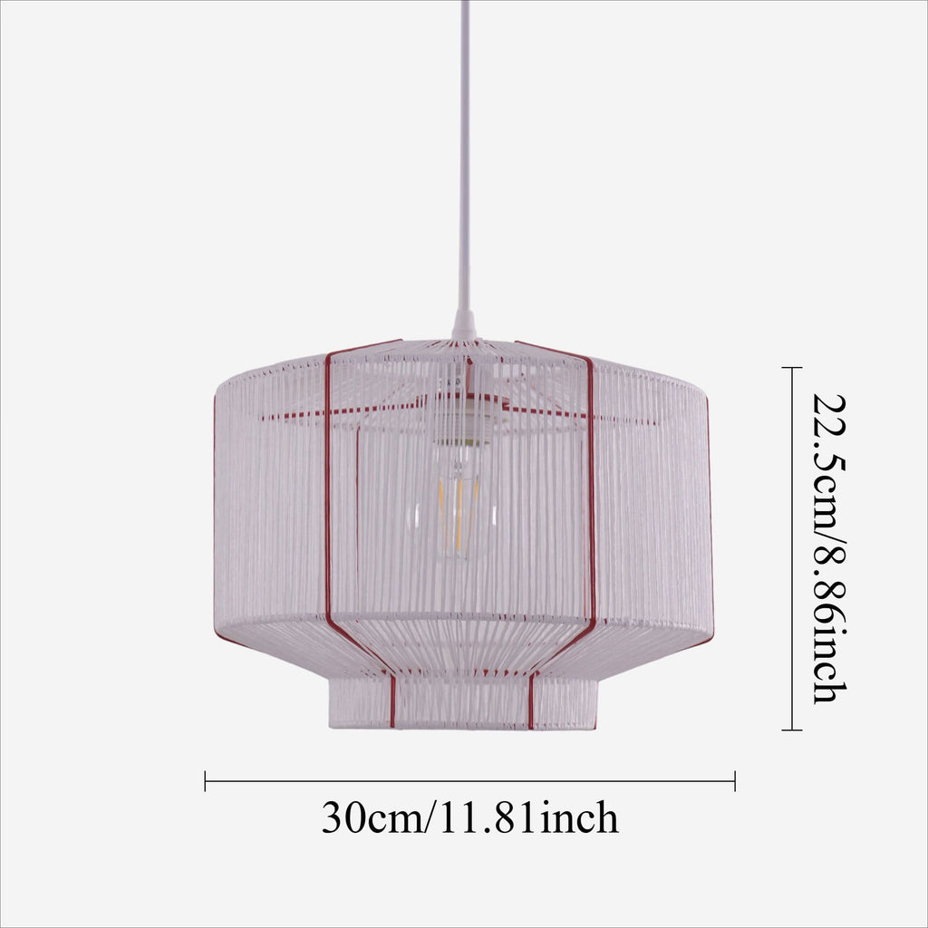 Lightsin Modern Handwoven White Paper Rope Pendant Light for Cozy Interiors