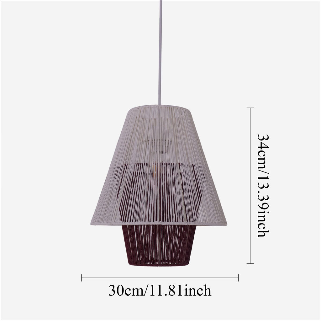 Lightsin Modern White Pendant Light with Purple Paper Rope Design