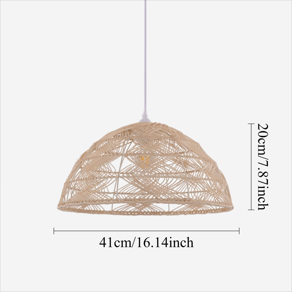 Lightsin Handwoven Rattan Dome Pendant Light for a Warm & Cozy Glow