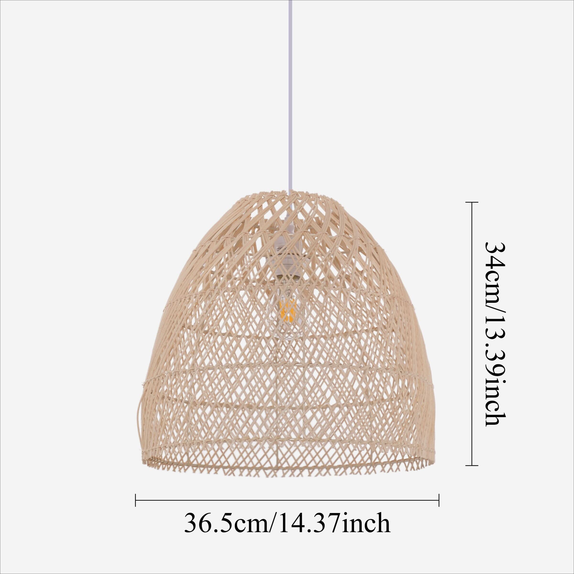 Lightsin TerraBell Dome Shaped Rattan Hanging Light