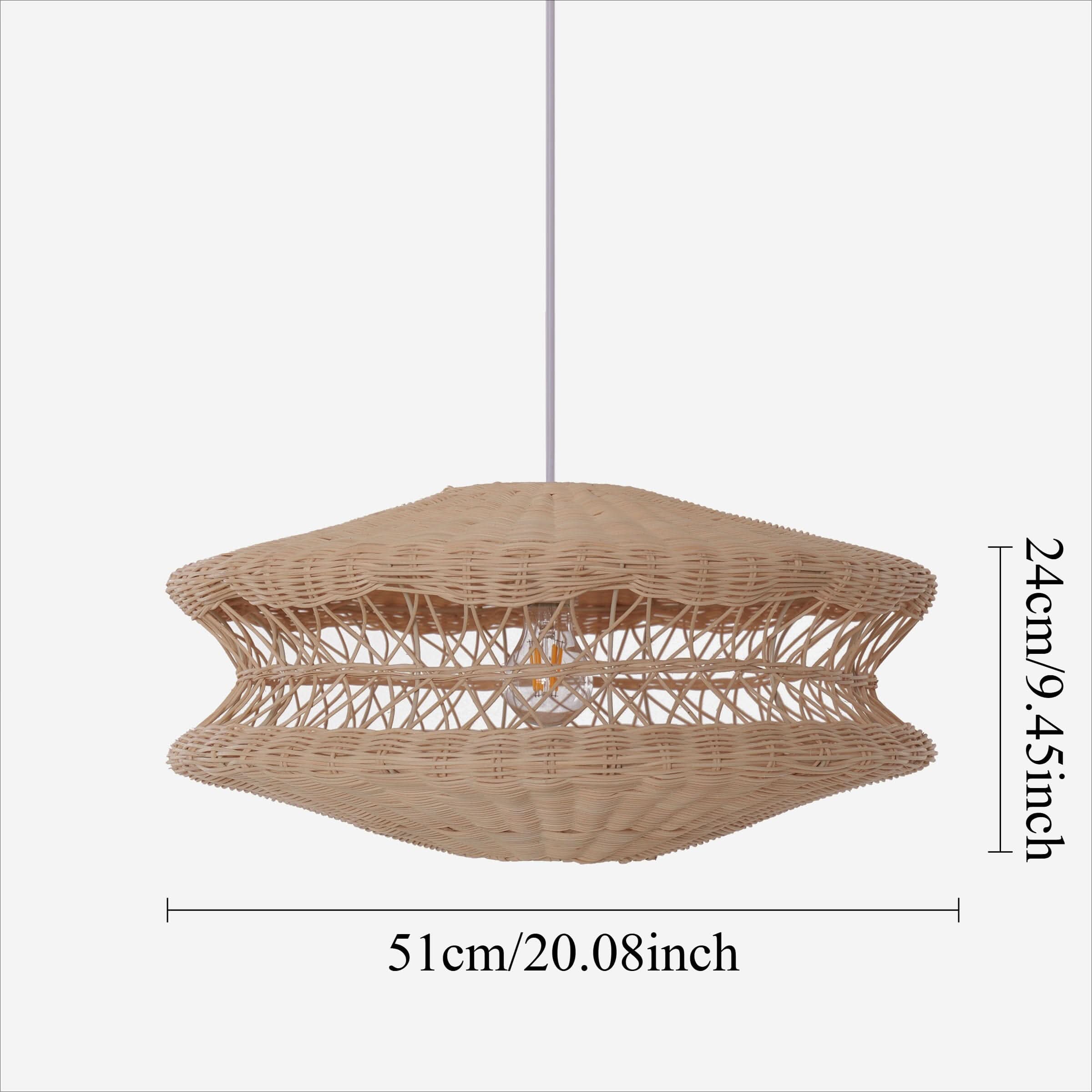 Lightsin Bohemian Wicker Hanging Lamp with Layered Woven Structure