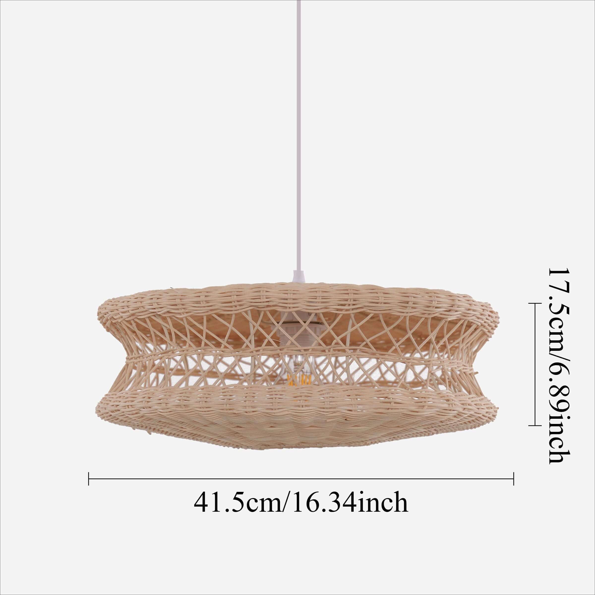 Lightsin Bohemian Wicker Hanging Lamp with Layered Woven Structure
