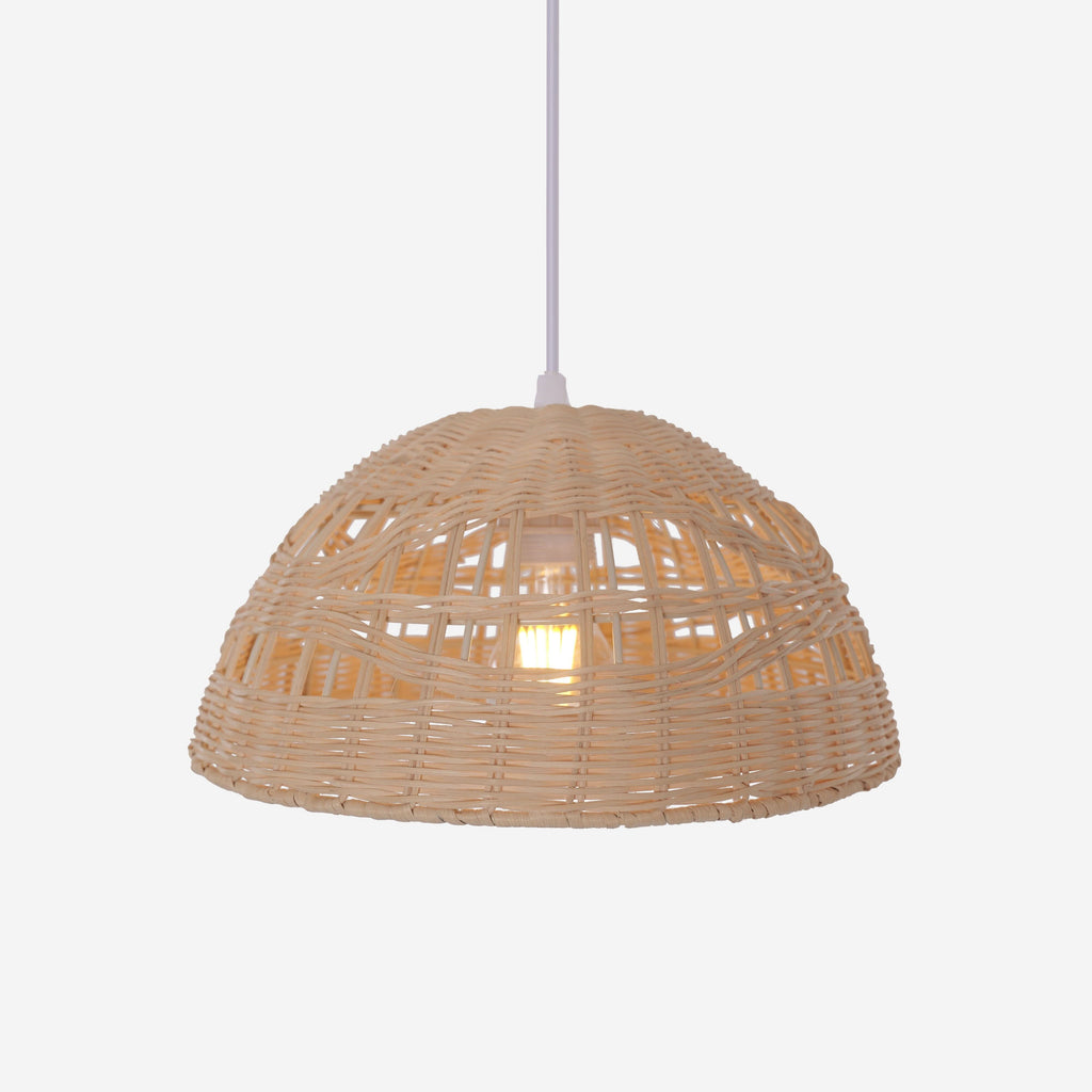 Lightsin Eco-Friendly Dome-Shaped Rattan Pendant Light for Home Decor