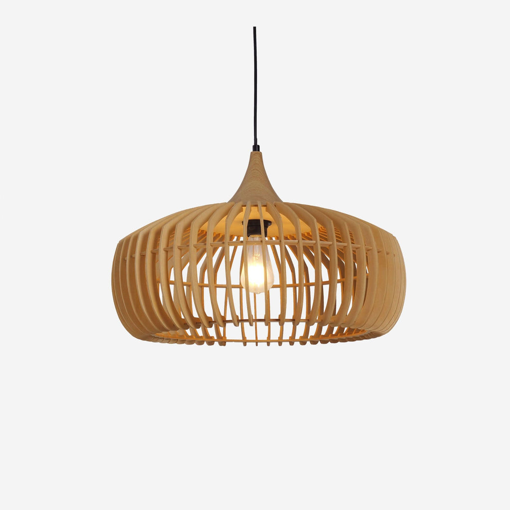 Lightsin Shadome-Handcrafted Wood Pendant Light for Kitchen Island and Modern Interiors