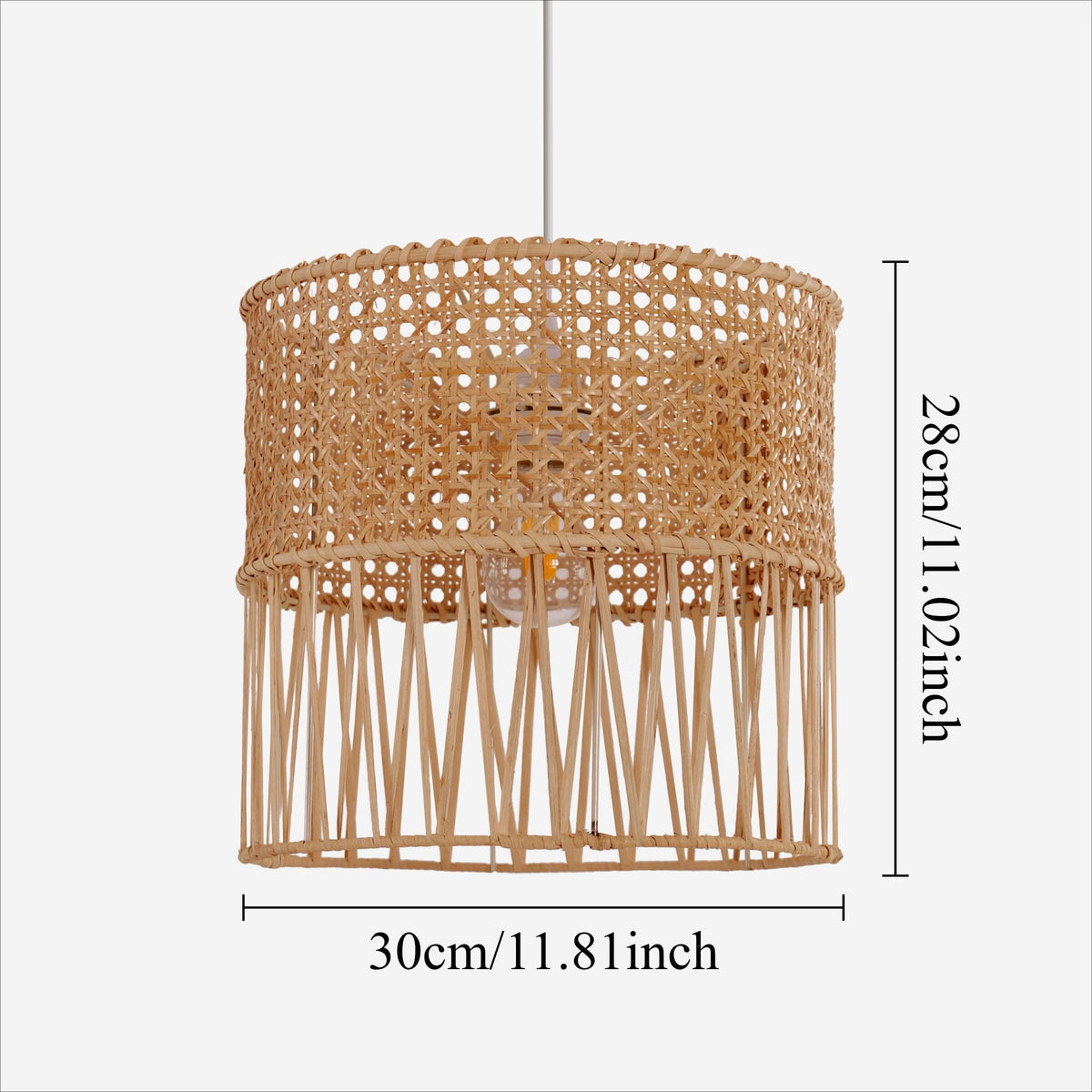 Lightsin Wabi-Sabi Style Hand-woven Rattan Pendant Light