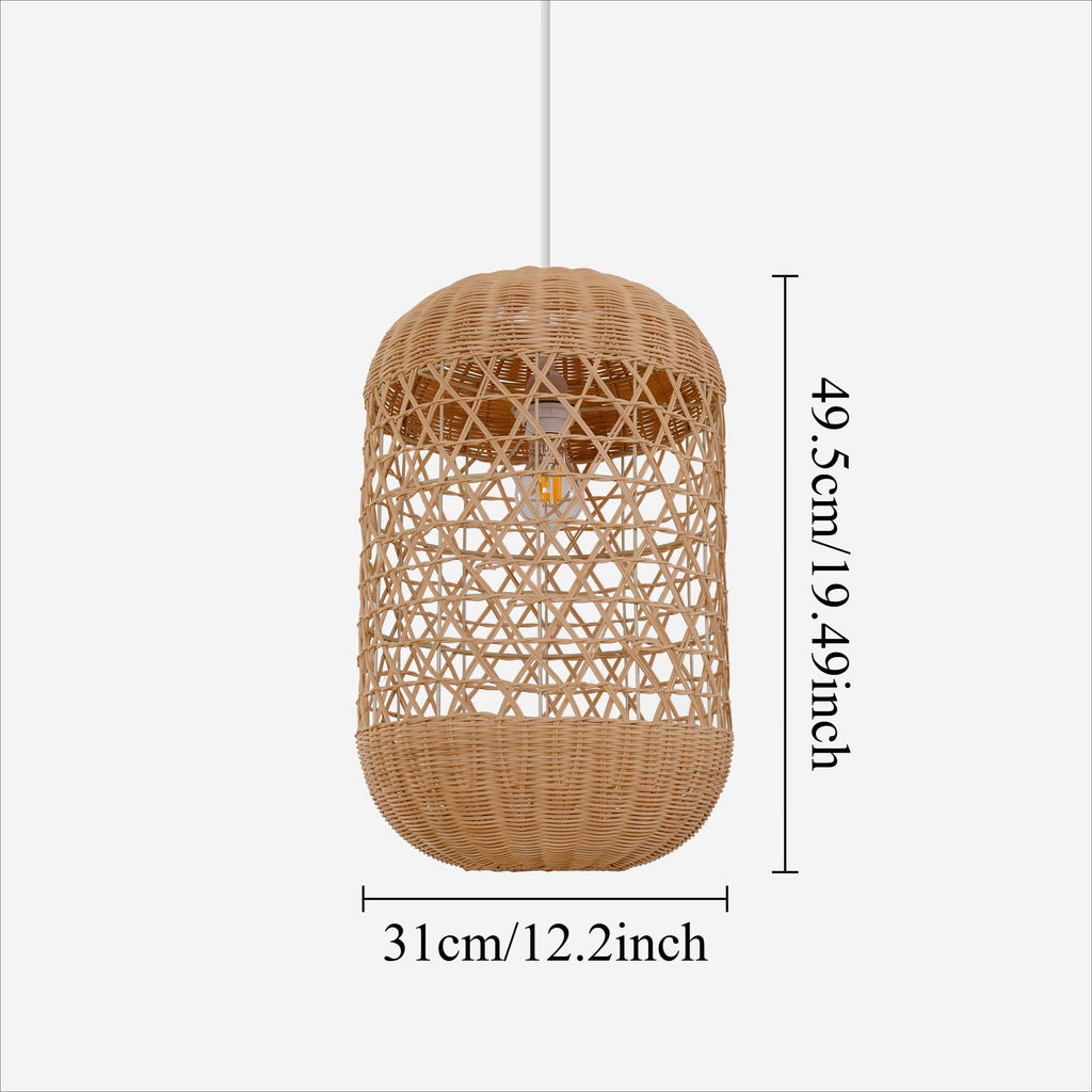 Lightsin Japanese Capsule-Shaped Rattan Pendant Light