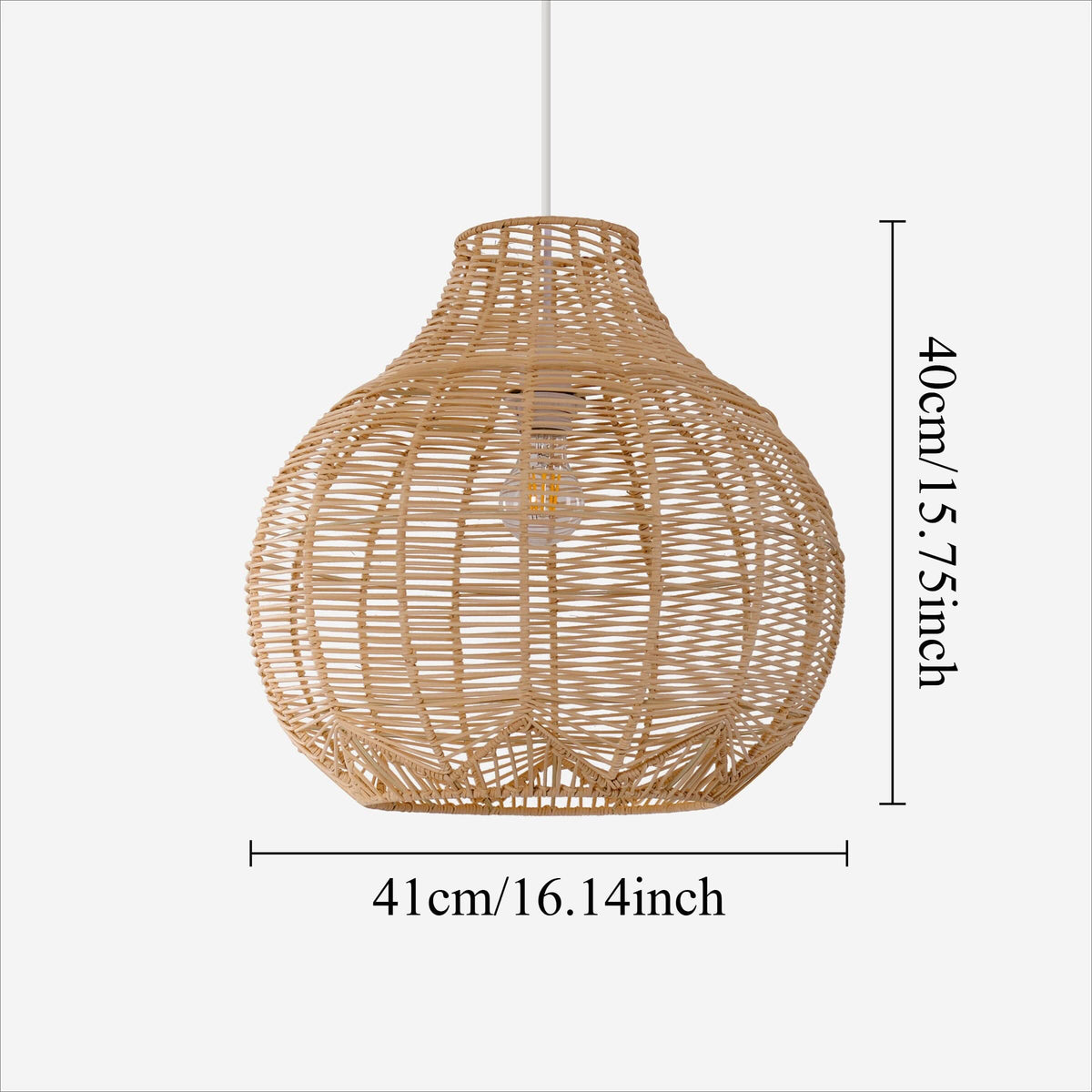 Lightsin Cella-Open-Gourd Japanese Rattan Pendant Light