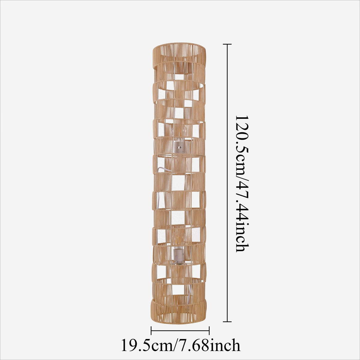 Lightsin Minimalist Square Hollow Rattan Floor Lamp