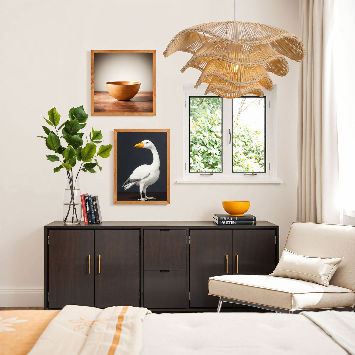 Lightsin Multi-tiered rattan pendant lamp