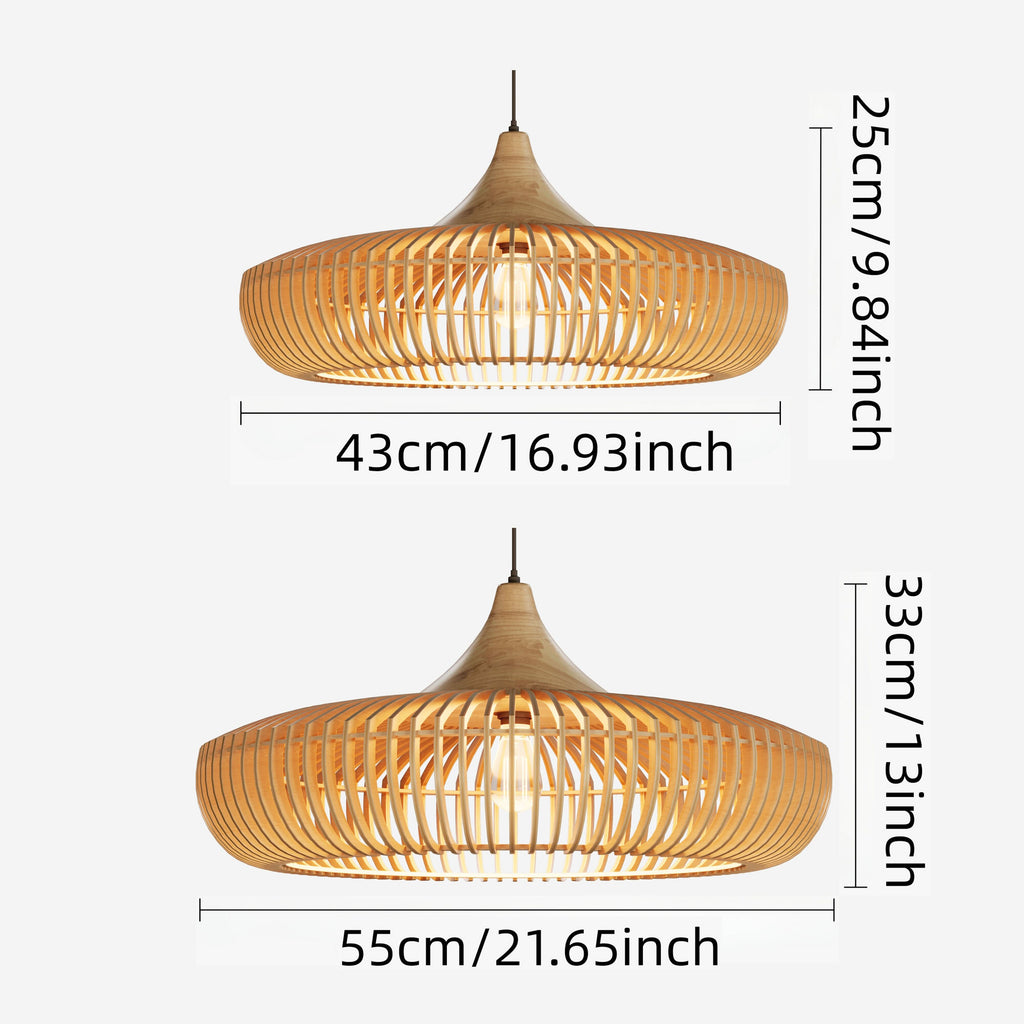 Lightsin Shadome Handcrafted Wooden Kitchen Pendant Light