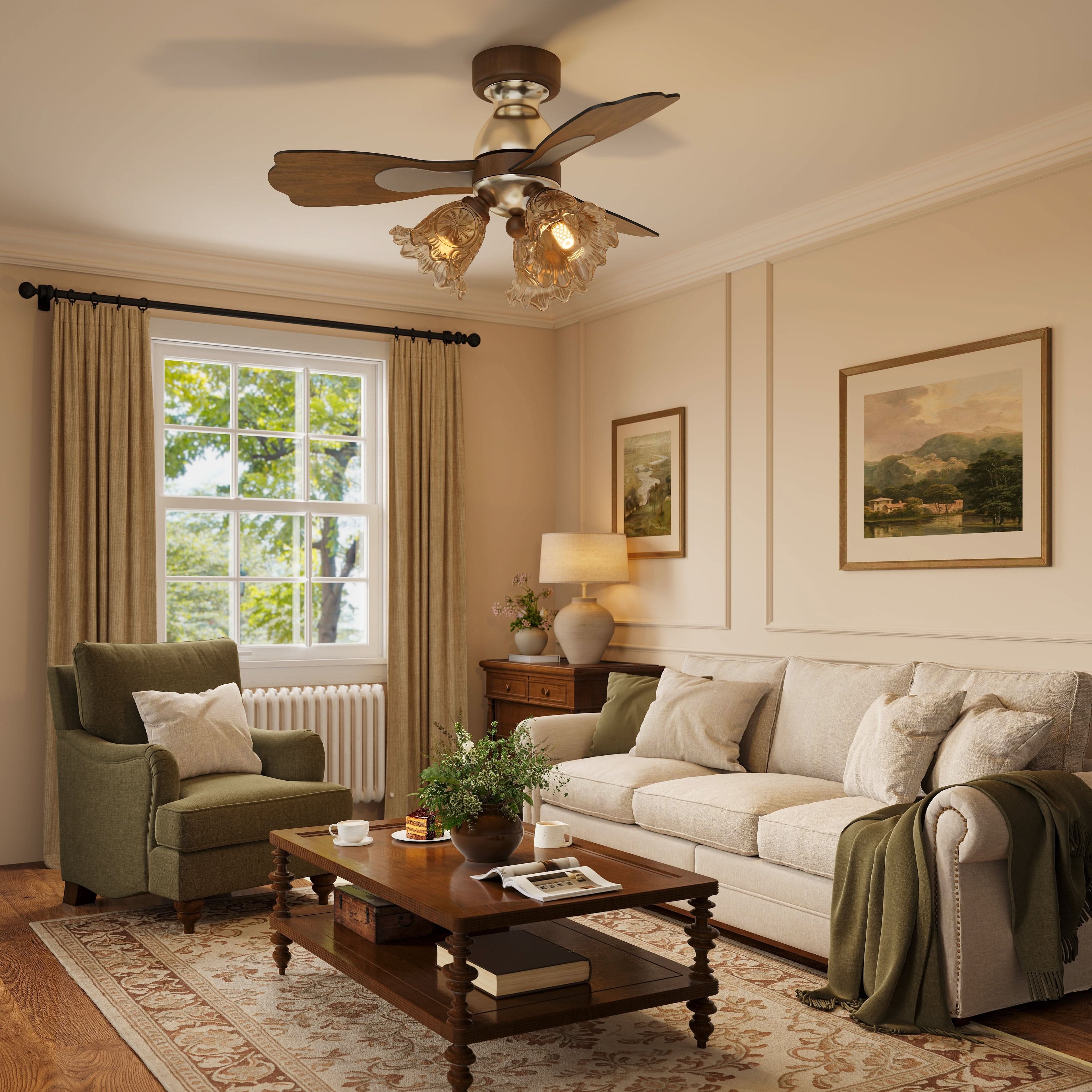 Lightsin 36 Inch Ceiling Fan with Reversible Motor and Timer