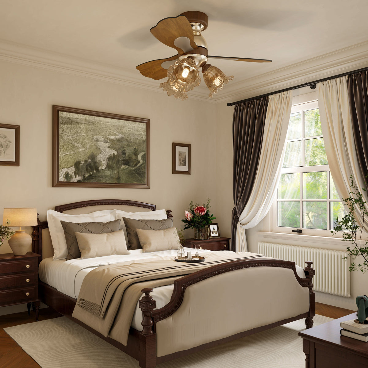Lightsin 36 Inch Ceiling Fan with Reversible Motor and Timer