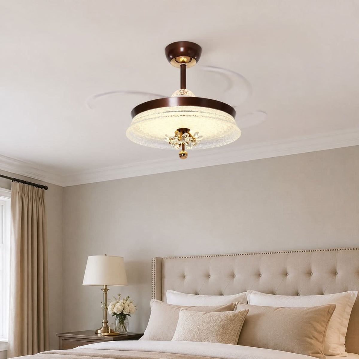 Lightsin 36 Inch Ceiling Fan with 6-Speed Remote and Reverse Motor