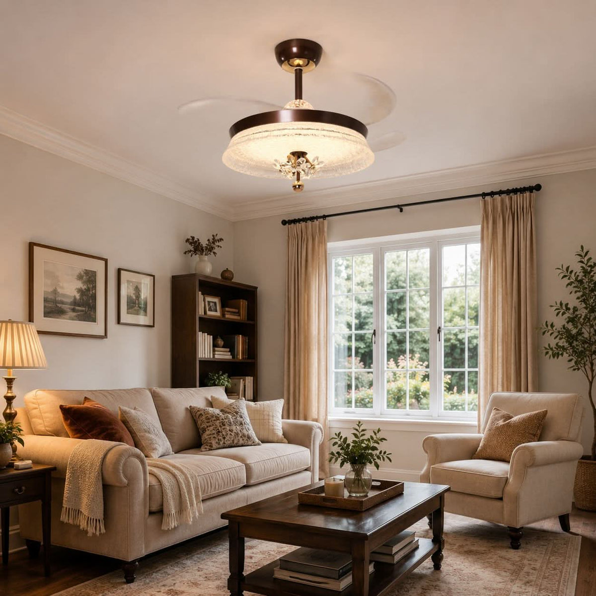Lightsin 36 Inch Ceiling Fan with 6-Speed Remote and Reverse Motor