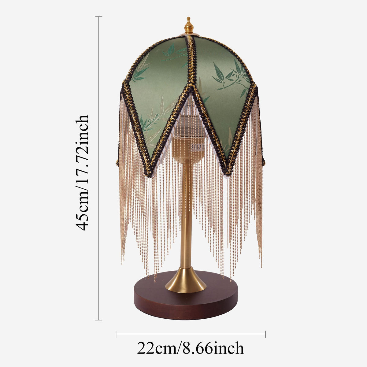 Mid-Century Vintage Tassel Table Lamp | Antique Brass & Fabric Bedside Lamp