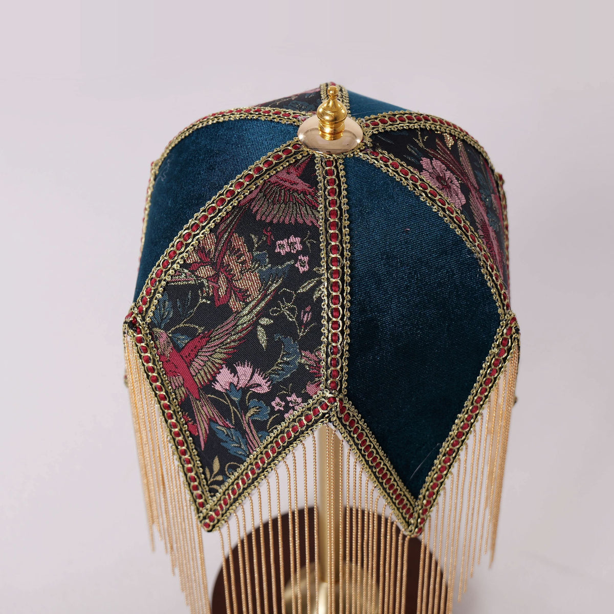 Mid-Century Vintage Tassel Table Lamp | Antique Brass & Fabric Bedside Lamp