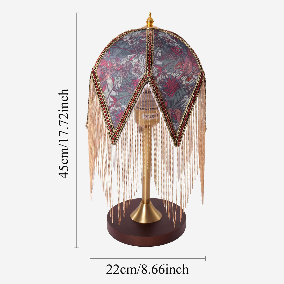 Mid-Century Vintage Tassel Table Lamp | Antique Brass & Fabric Bedside Lamp