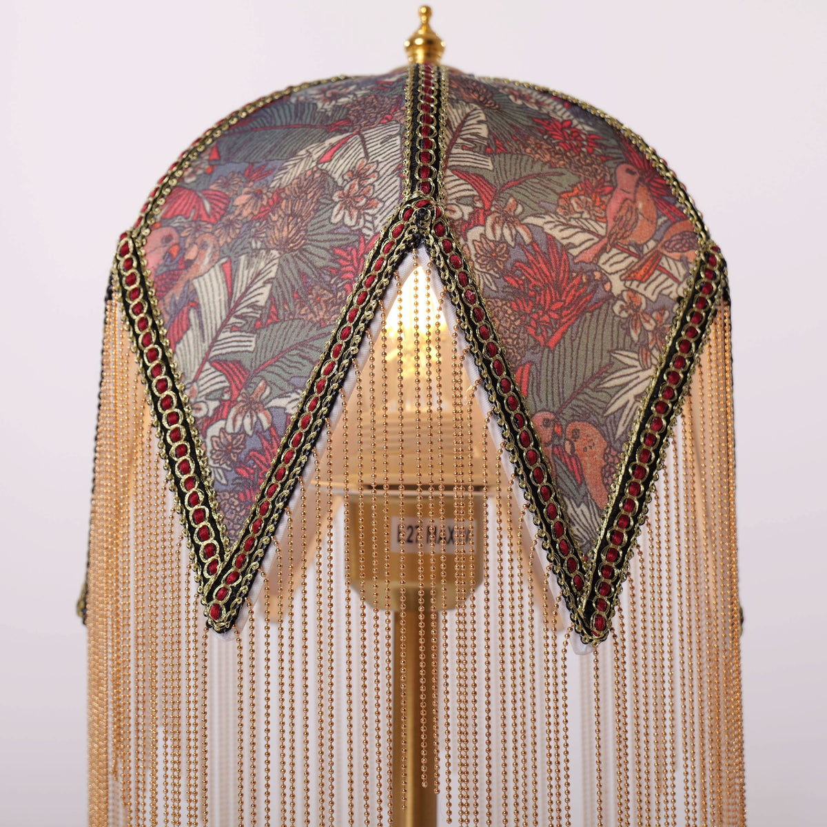 Mid-Century Vintage Tassel Table Lamp | Antique Brass & Fabric Bedside Lamp