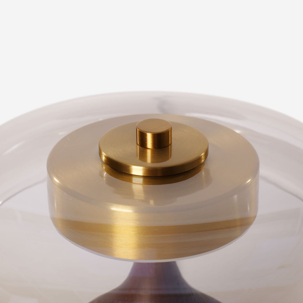 Ash Wood Glass Table Lamp