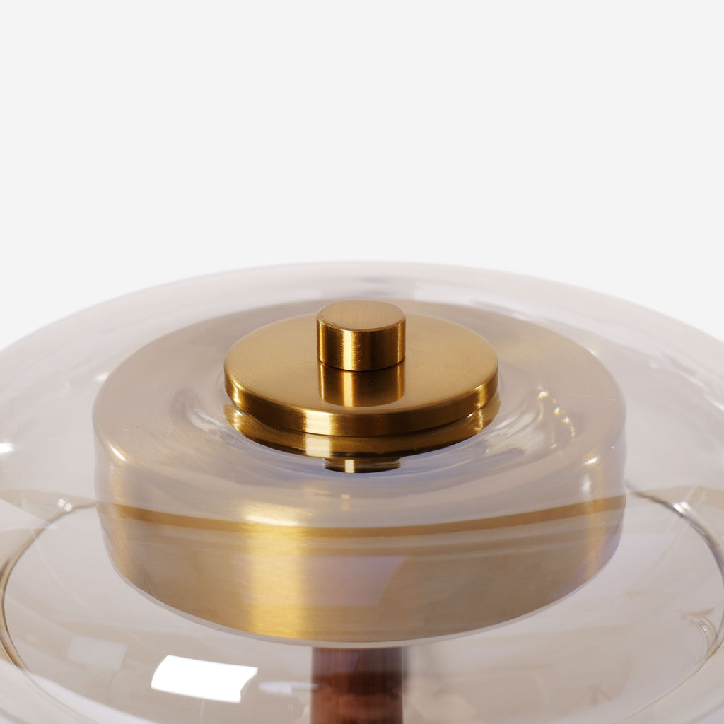 Ash Wood Glass Table Lamp