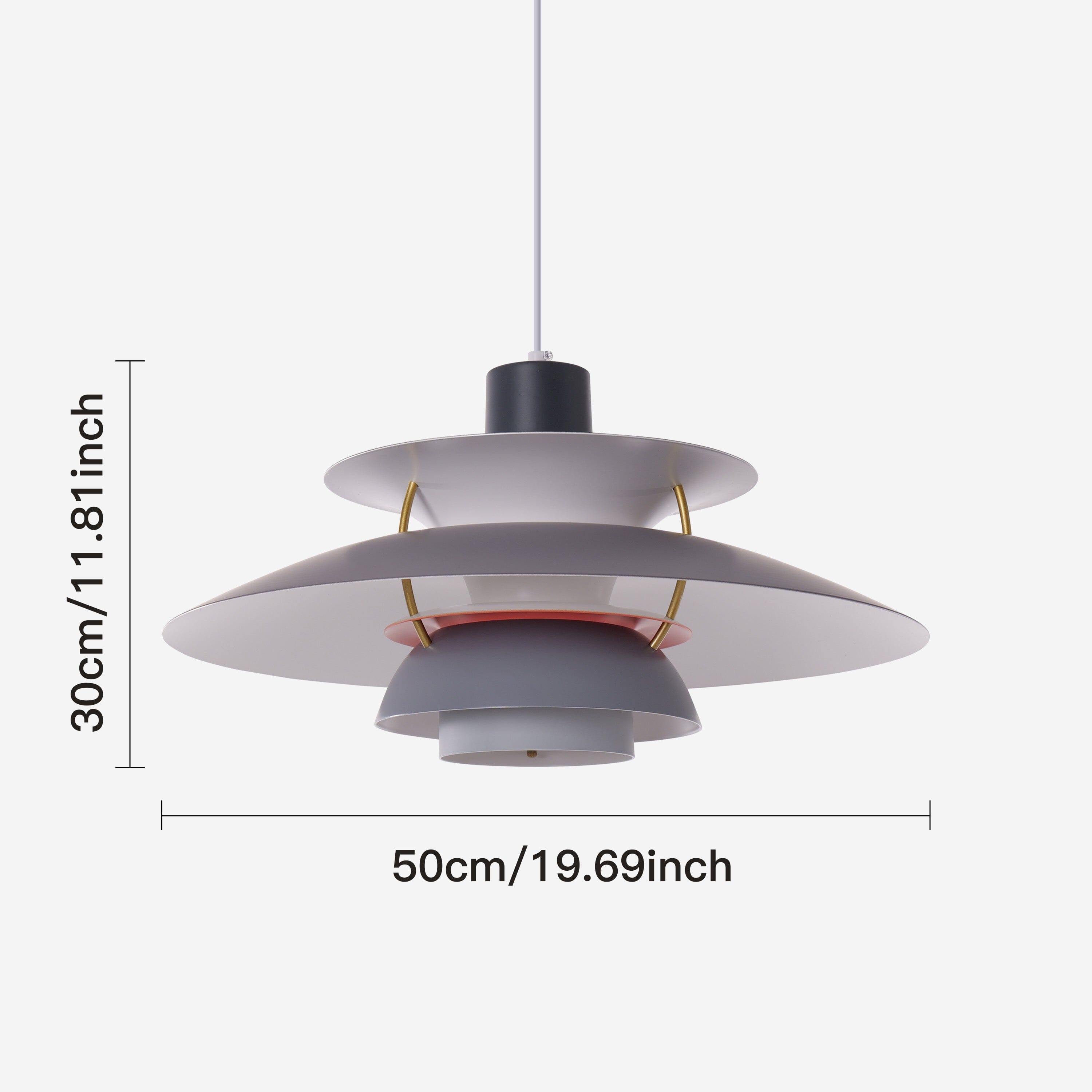Grey and White Modern Minimalist Pendant Light