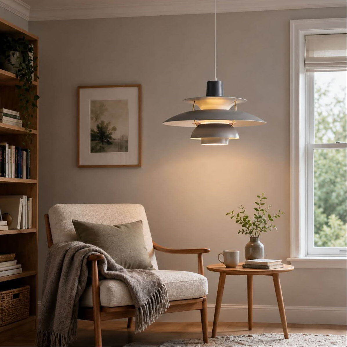 Grey and White Modern Minimalist Pendant Light
