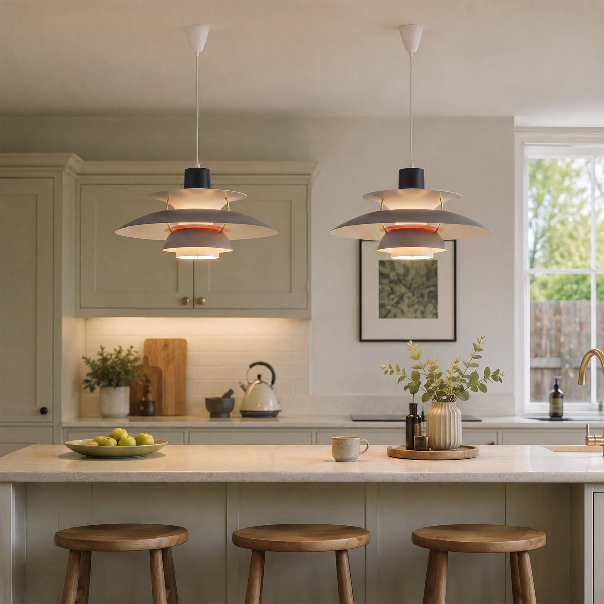 Grey and White Modern Minimalist Pendant Light