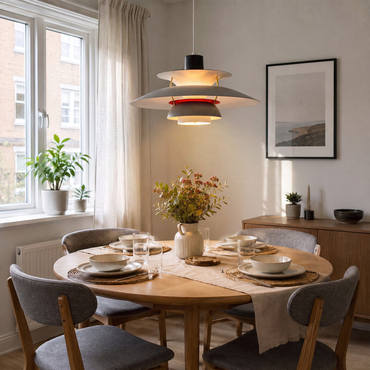 Grey and White Modern Minimalist Pendant Light