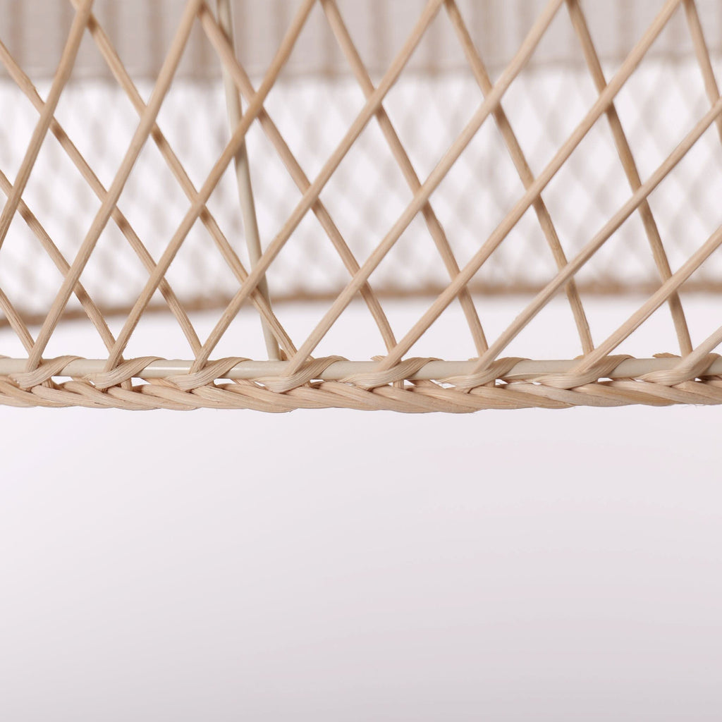 Dewlight-Handwoven Half White Rattan Pendant Light | Kitchen Island Pendant Lamp