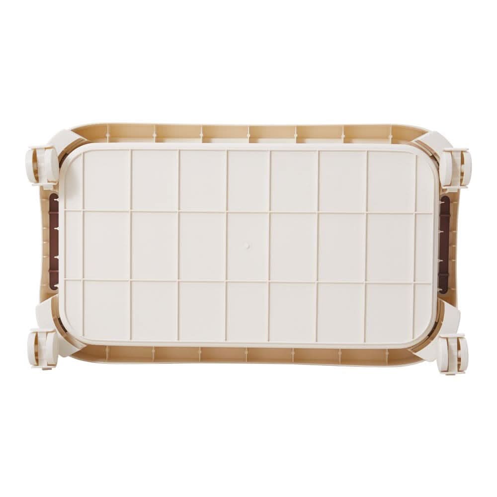 Cream White 2-Tier Rolling Storage Cart (52×30×52cm)