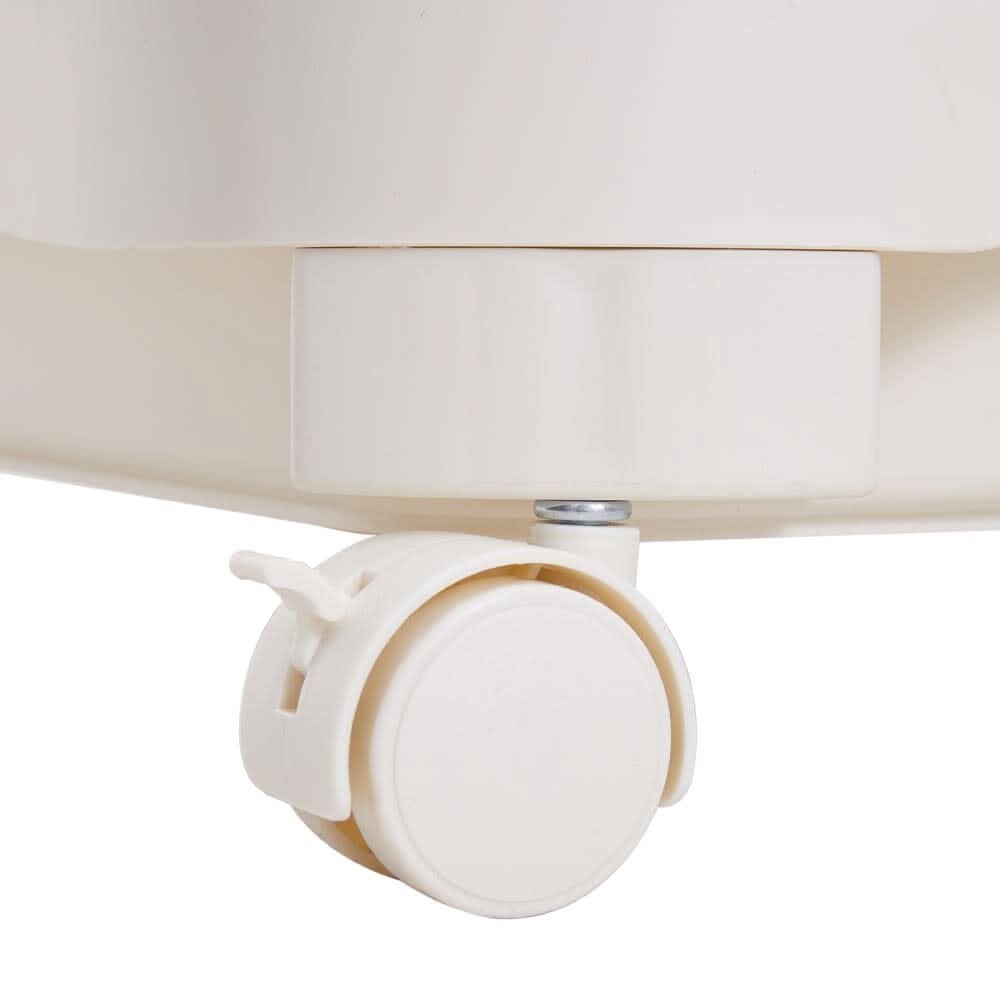 Cream White 2-Tier Rolling Storage Cart (52×30×52cm)
