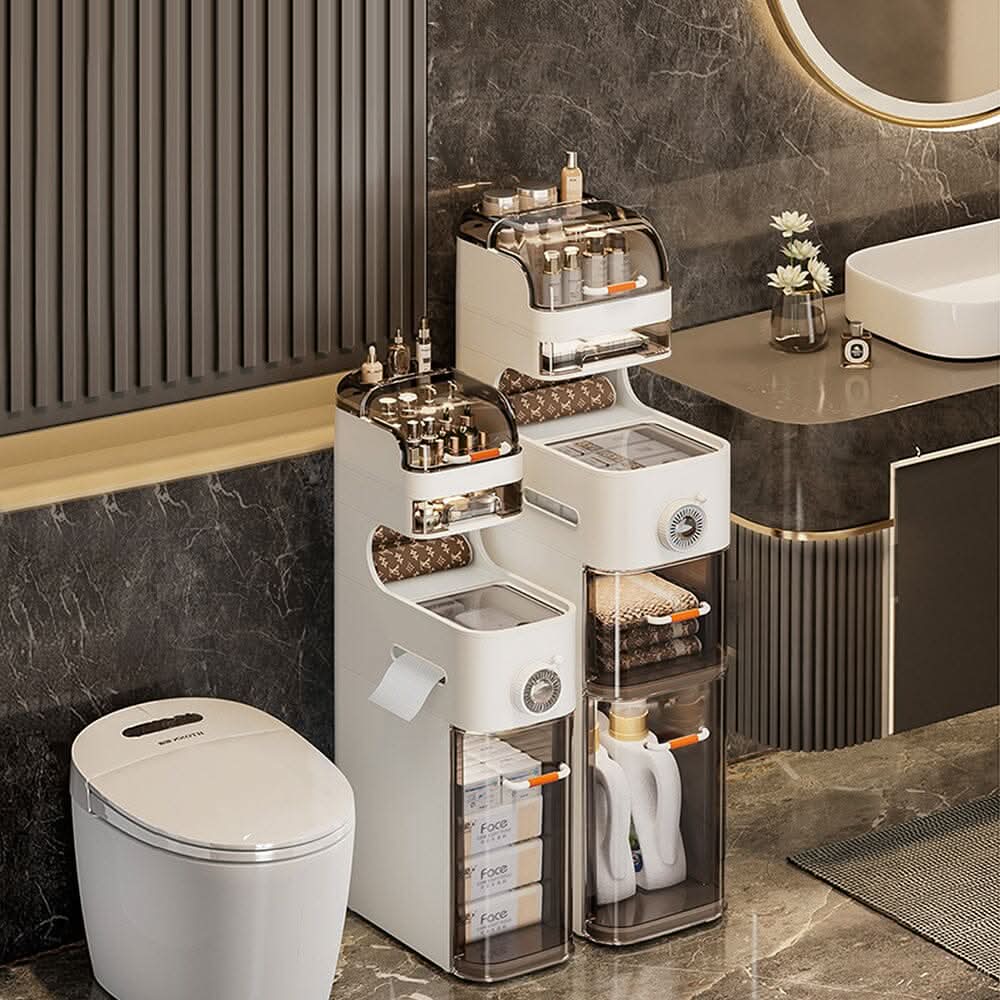 18cm 5-Tier Slim Plastic Storage Cabinet (18×37.5×95cm)