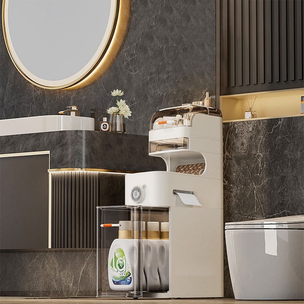 18cm 5-Tier Slim Plastic Storage Cabinet (18×37.5×95cm)