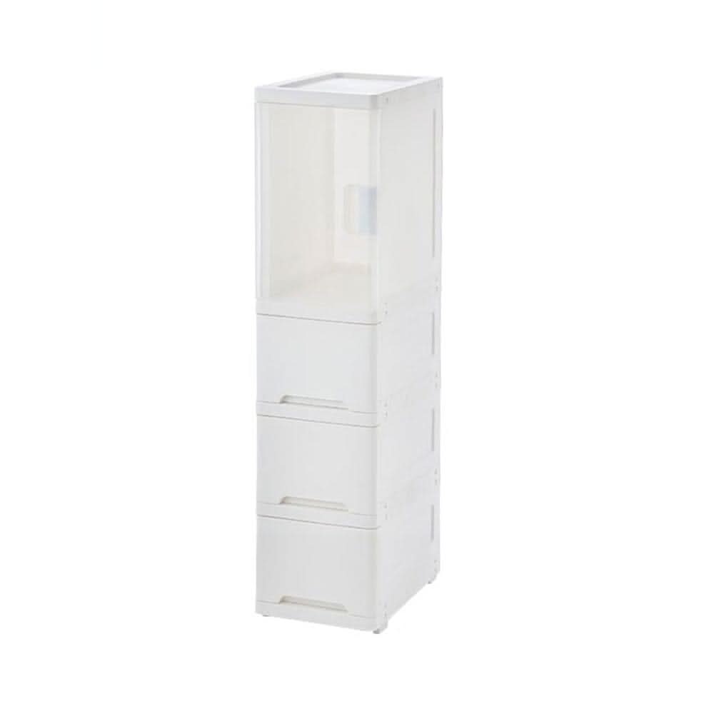 4-Tier Drawer-Style Plastic Storage Cabinet (24×36×99cm)