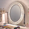 51cm H Hollywood LED Oval Makeup Mirror with Luxury Crystal