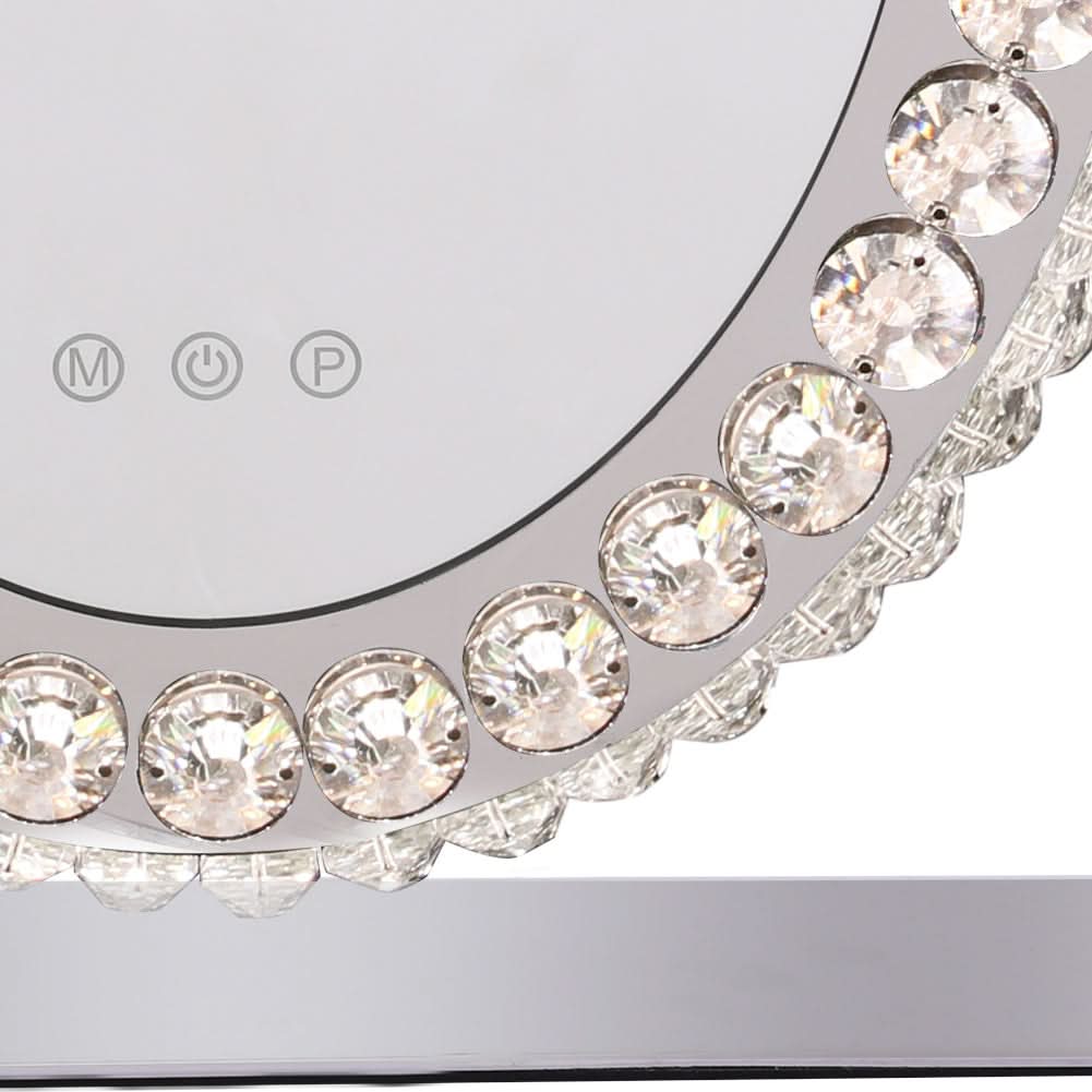 51cm H Hollywood LED Oval Makeup Mirror with Luxury Crystal