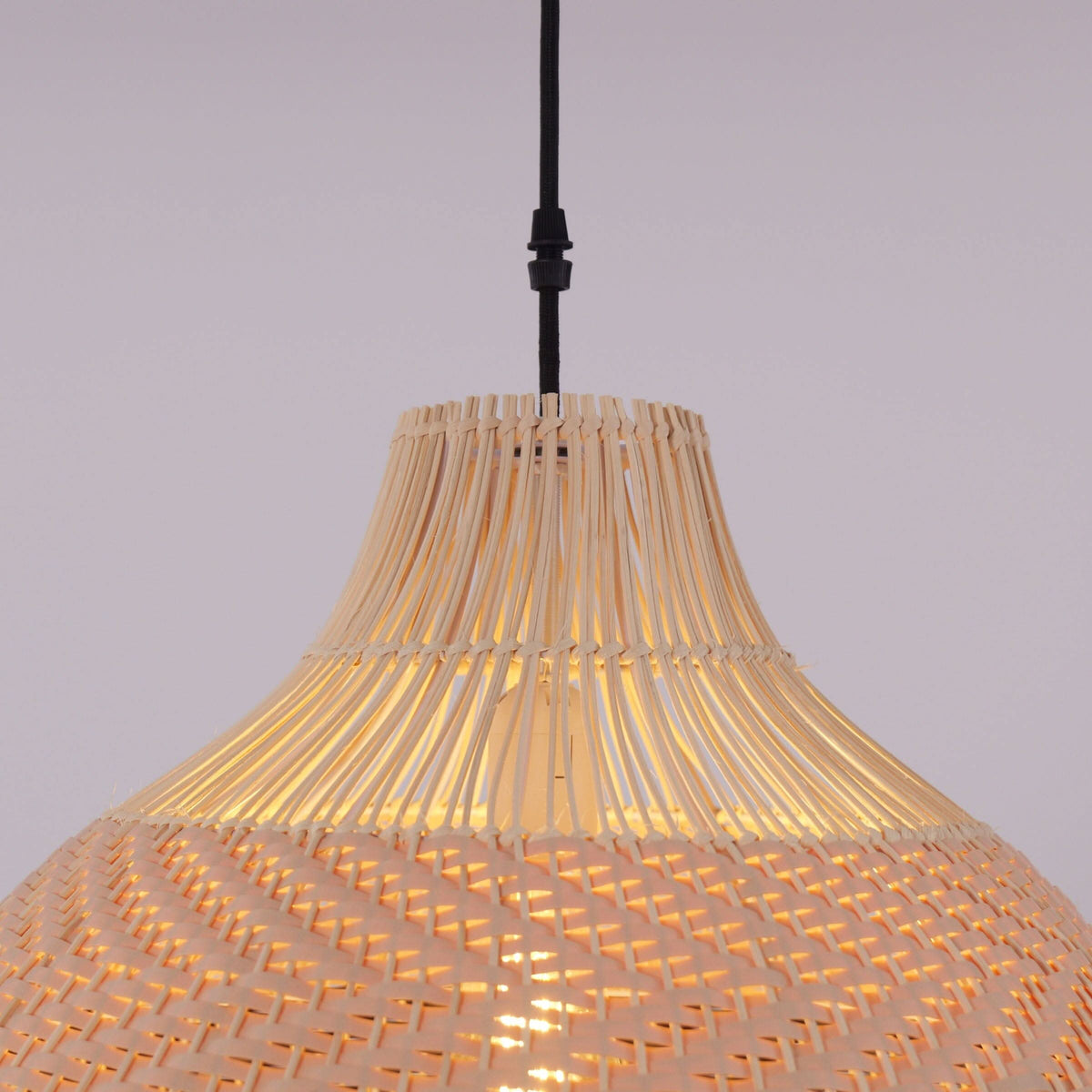 Lightsin Handwoven Rattan Pendant Light – Natural Woven Ceiling Light for Kitchen, Bedroom & Living Room