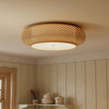 Lightsin Lutta-Handwoven Bamboo Ceiling Light – Zen-Style LED Fixture for Living Room, Bedroom & Dining Room