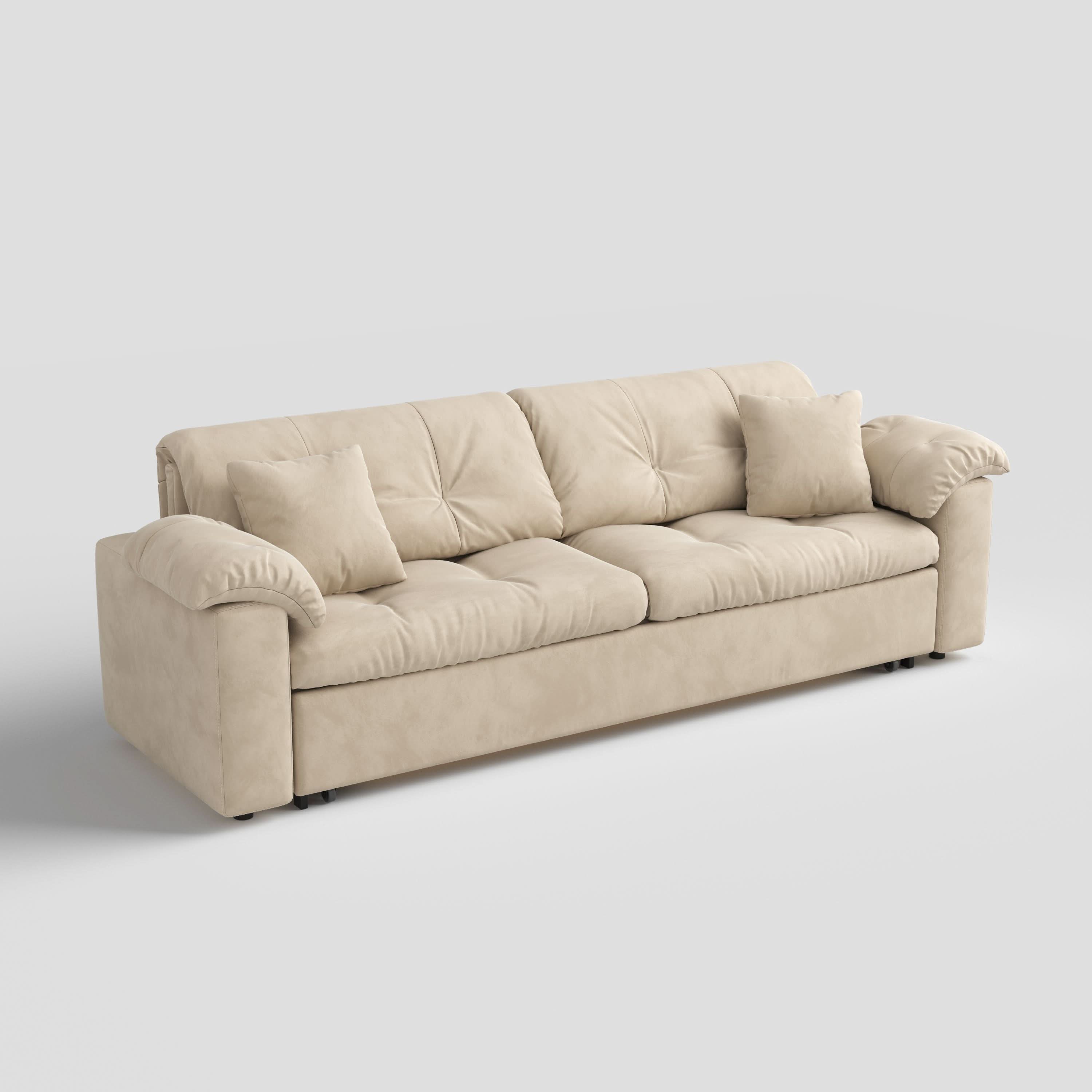 Cottonfy Classic Plaid Sofa Bed with Hidden Storage