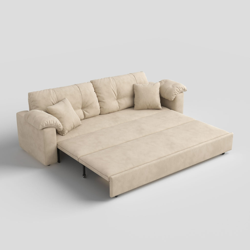 Cottonfy Classic Plaid Sofa Bed with Hidden Storage