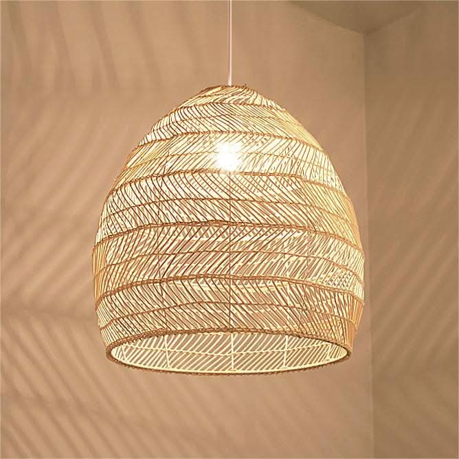 Cella-Lightsin Natural Rattan Pendant Light with Optional Woven Inner Sphere