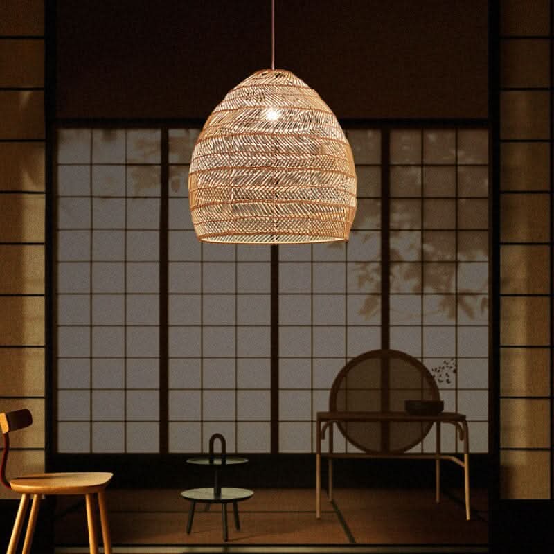 Lightsin Rattan Art Pendant Light Hanging Decor Rustic Style