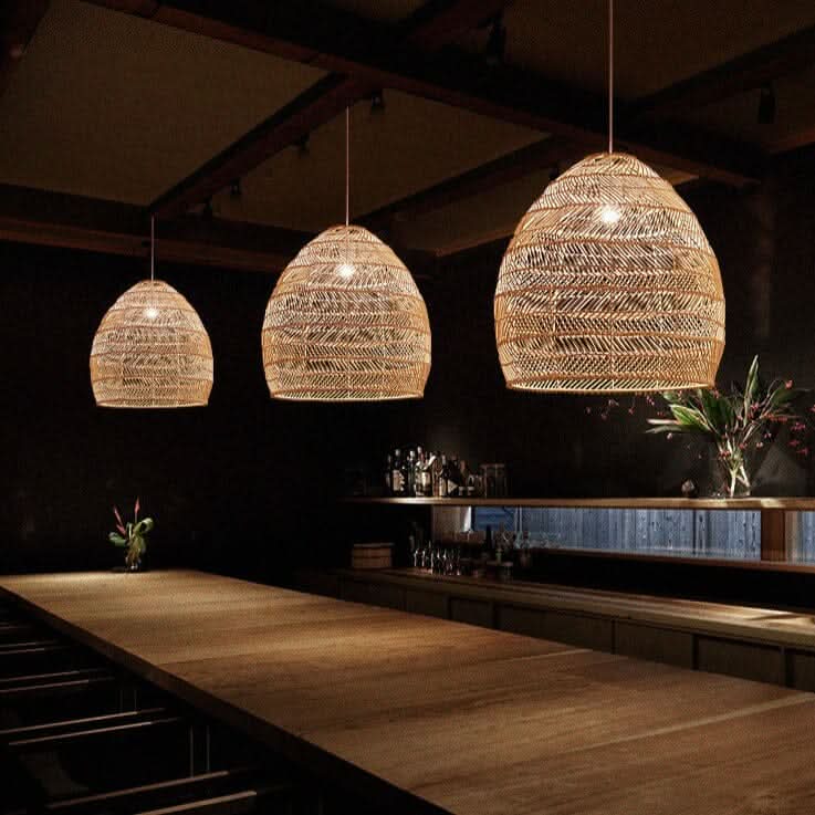 Lightsin Rattan Art Pendant Light Hanging Decor Rustic Style