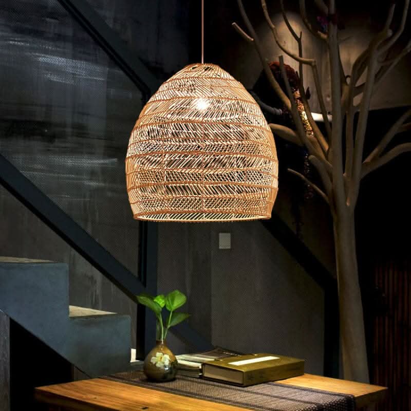 Cella-Lightsin Natural Rattan Pendant Light with Optional Woven Inner Sphere