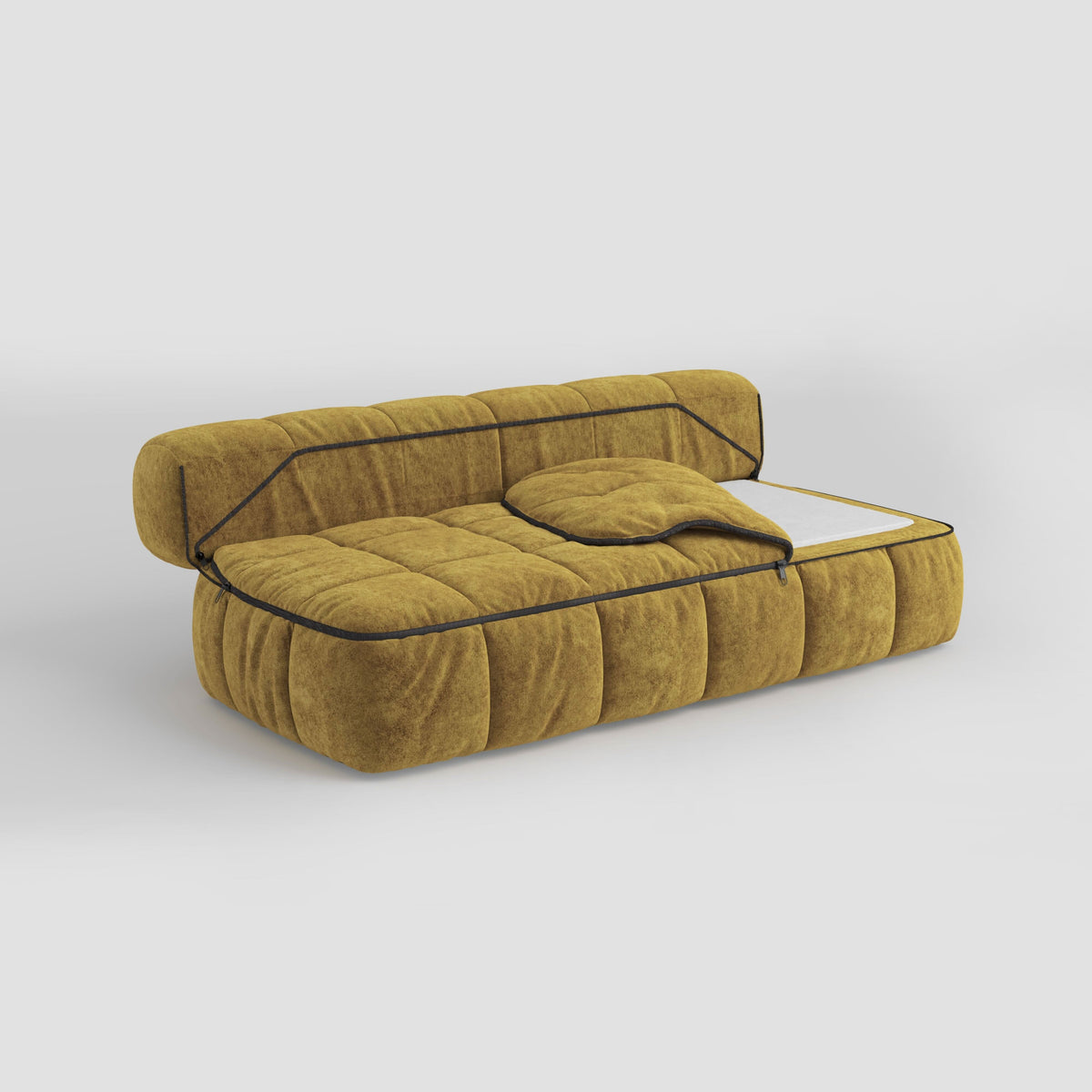 Convertible Sofa Bed with Sleeping Bag Style and Removable Cover