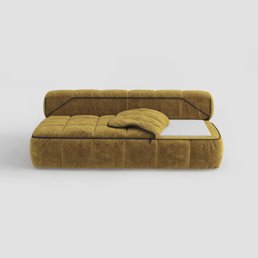 Convertible Sofa Bed with Sleeping Bag Style and Removable Cover