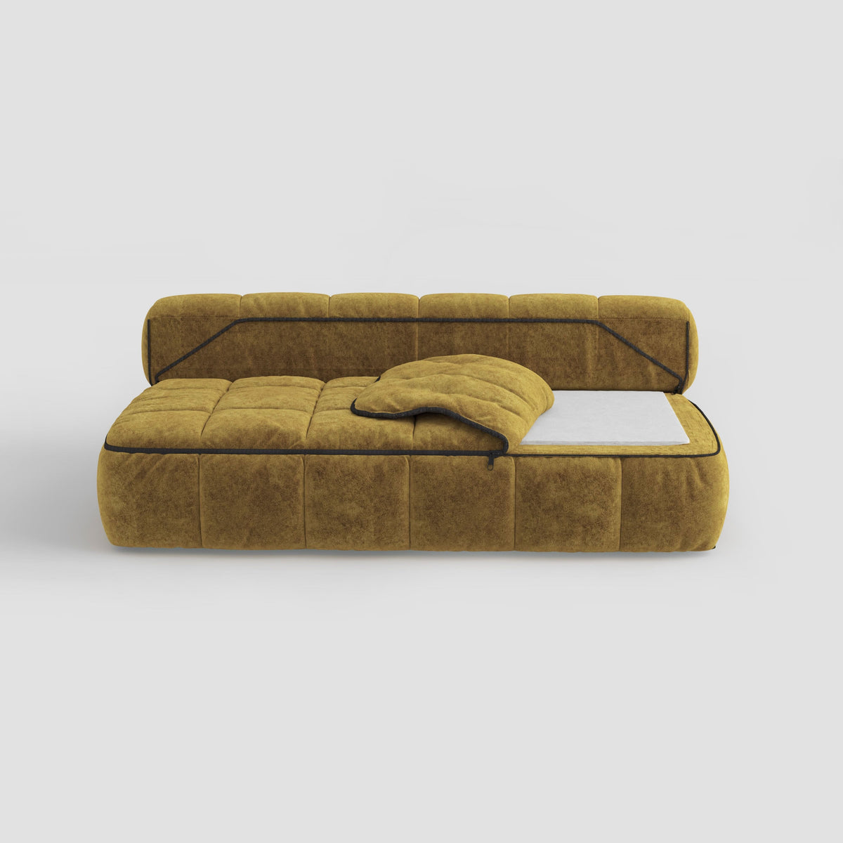 Convertible Sofa Bed with Sleeping Bag Style and Removable Cover