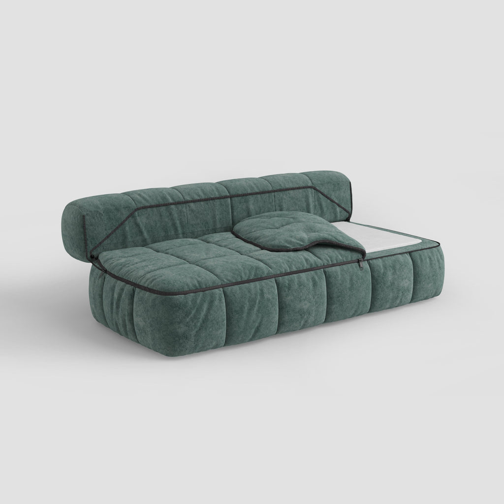 Convertible Sofa Bed with Sleeping Bag Style and Removable Cover