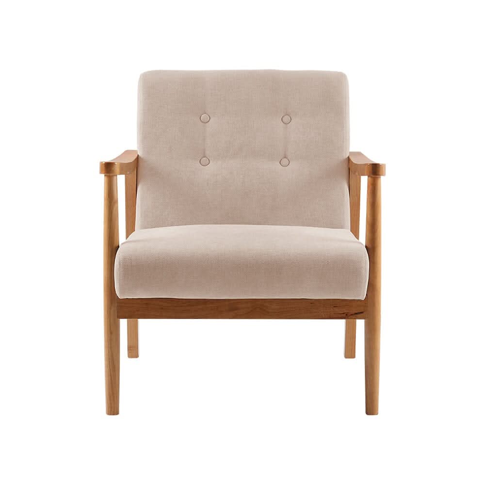 Wooden Armchair Upholstered Occasional Chair