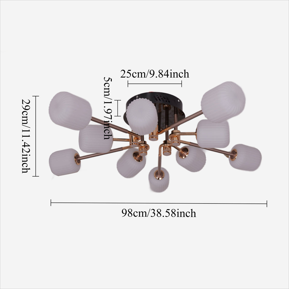Lightsin Modern LED Tri-Color Changing Iron and Acrylic Ceiling Light